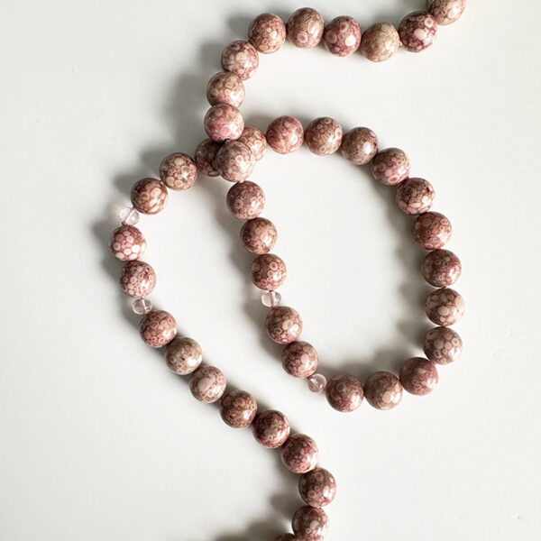 Pink Leopardskin Jasper & Morganite Necklace