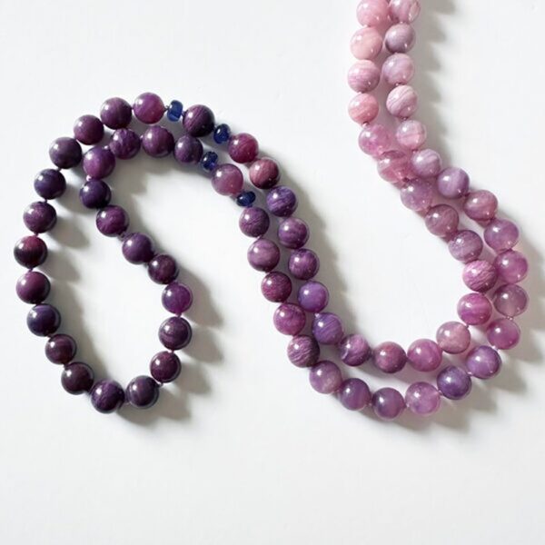 Sugilite-Fluorite & Blue Sapphire Necklace