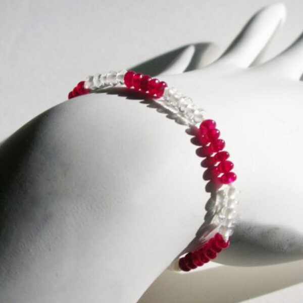 Ruby & White Beryl Therapy Strand (Bracelet)