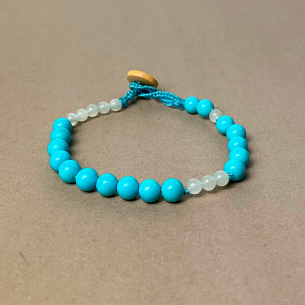 Turquoise & White Flash Moonstone Bracelet