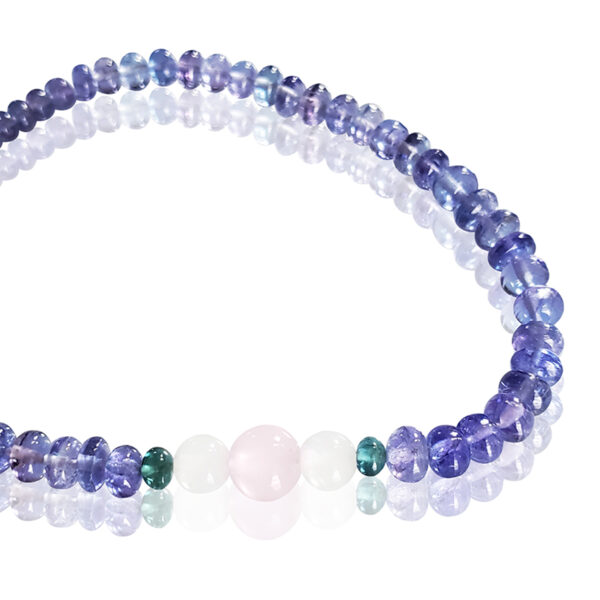 LifeLine™ Bracelet: Tanzanite with Pink Chalcedony, Blue Tourmaline & Blue Flash Moonstone