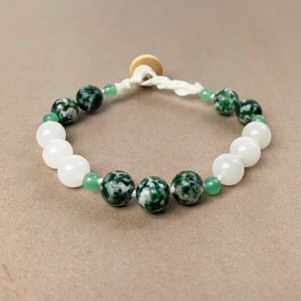 My Ally™ Bracelet: Tree Agate with White Quartz & Light Green Aventurine