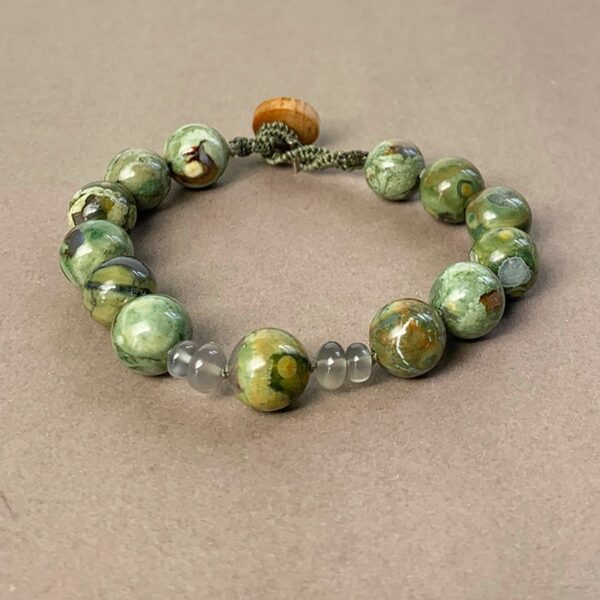 Rhyolite & Gray Moonstone Bracelet