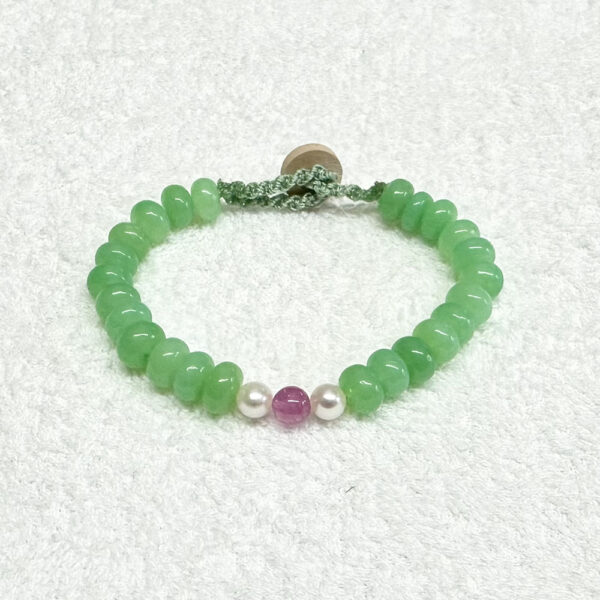Rising Light™ Bracelet: Chrysoprase with Pink Sapphire & Freshwater Pearl