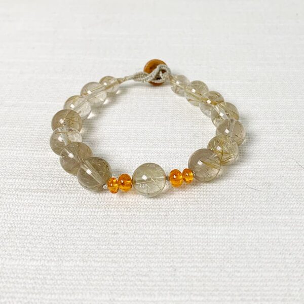 Rutilated Quartz & Spessartite Bracelet