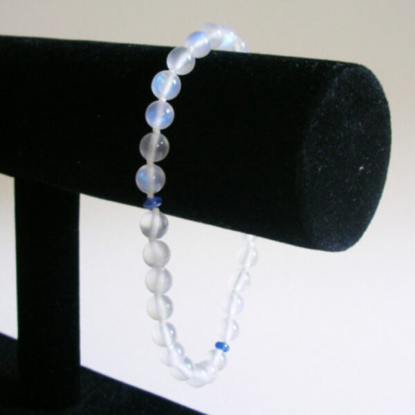 Blue Flash Moonstone & Blue Sapphire Bracelet