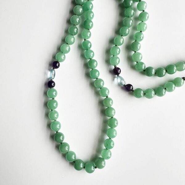 Search and Rescue™ Necklace: Light Green Aventurine with Aquamarine & Amethyst