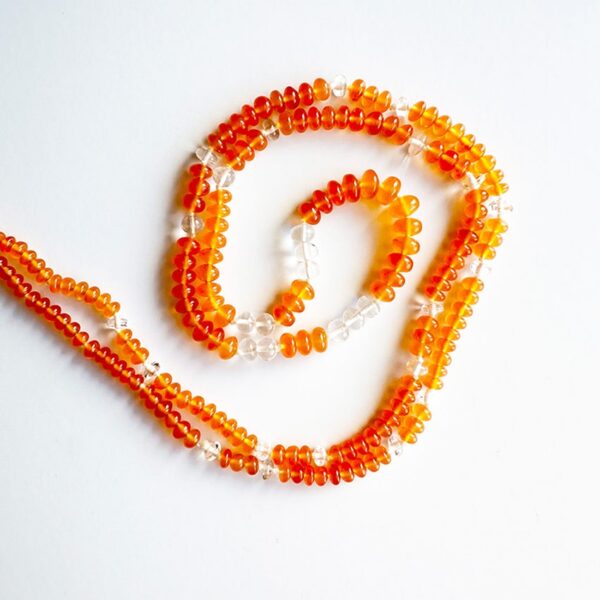 Brilliant Carnelian & White Beryl Necklace
