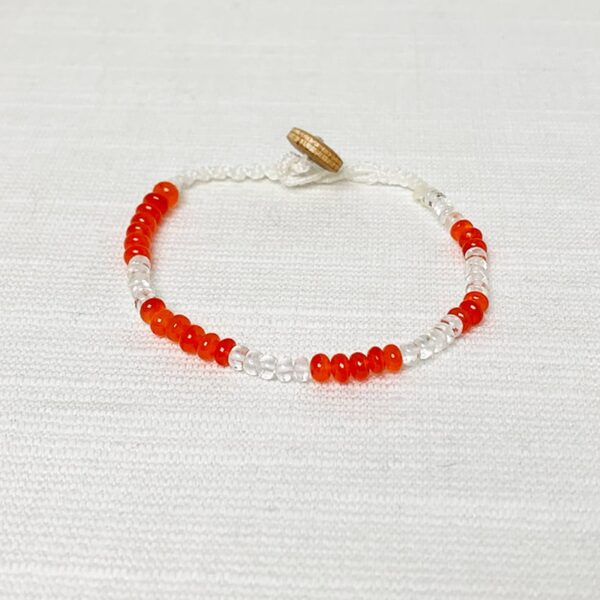 Carnelian & White Beryl Therapy Strand (Bracelet)