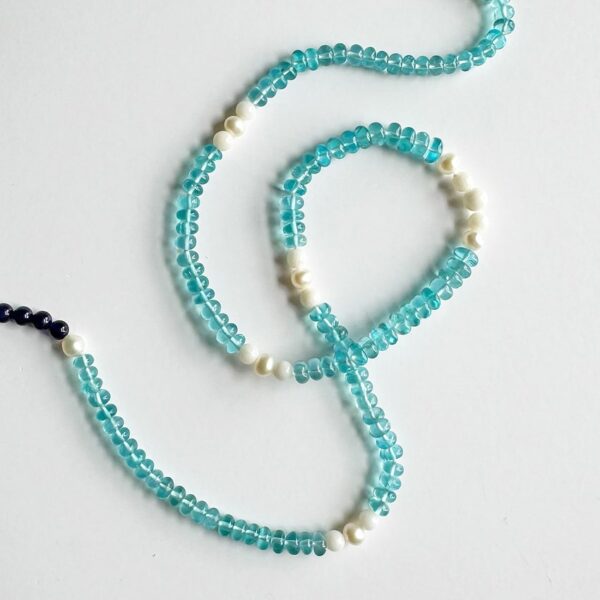 Core Four™ Necklace: Apatite with Indigo, White Coral & Freshwater Pearl