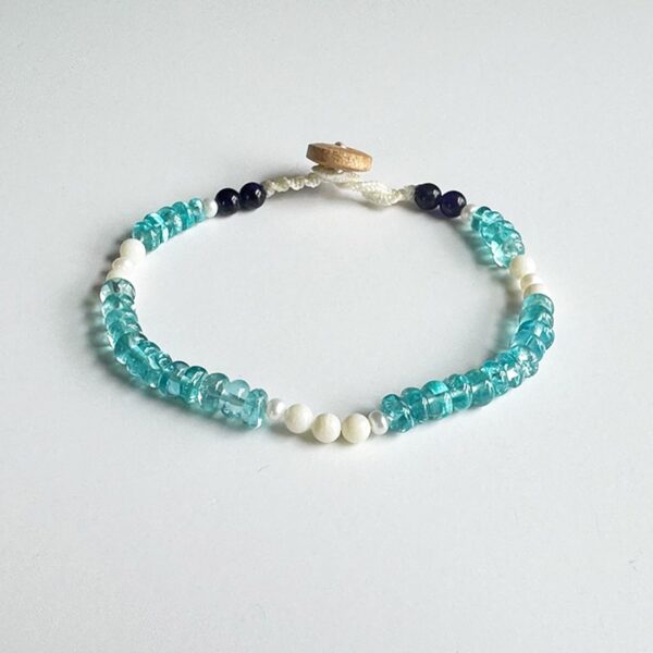 Core Four™ Bracelet: Apatite with Indigo, White Coral & Freshwater Pearl