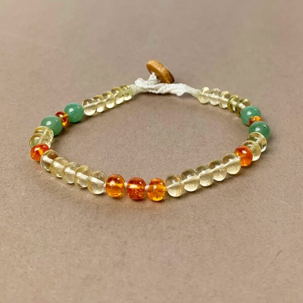 Golden Eagle™ Bracelet: Golden Beryl with Spessartite and Light Green Aventurine