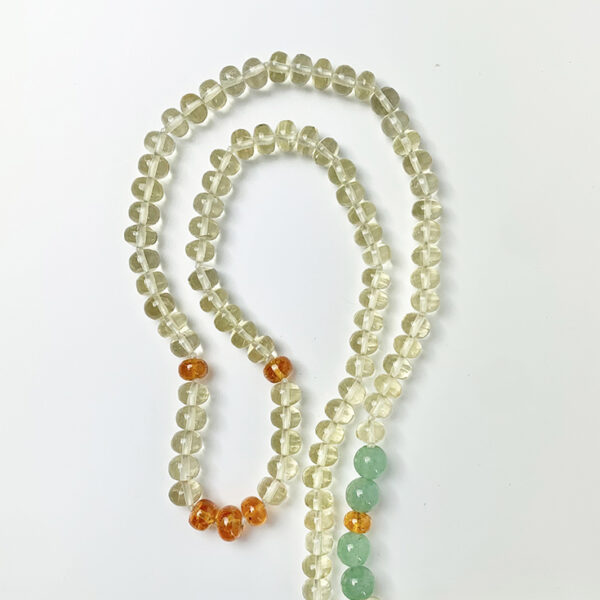 Golden Eagle™ Necklace: Golden Beryl with Spessartite and Light Green Aventurine