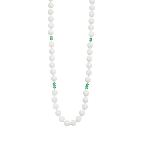 Nourishing Green Ray Necklace: Emerald & White Quartz