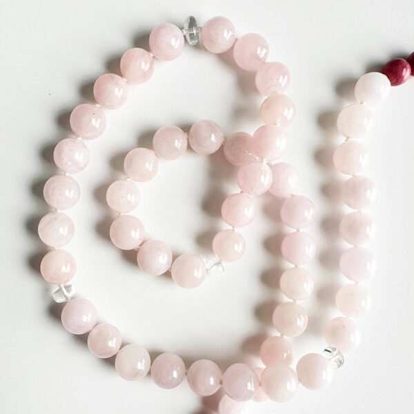 HeartSong™ Necklace: Morganite with White Beryl & Rhodonite