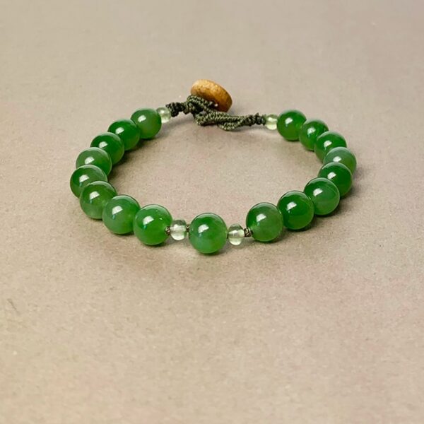 Green Nephrite Jade & Prehnite Bracelet