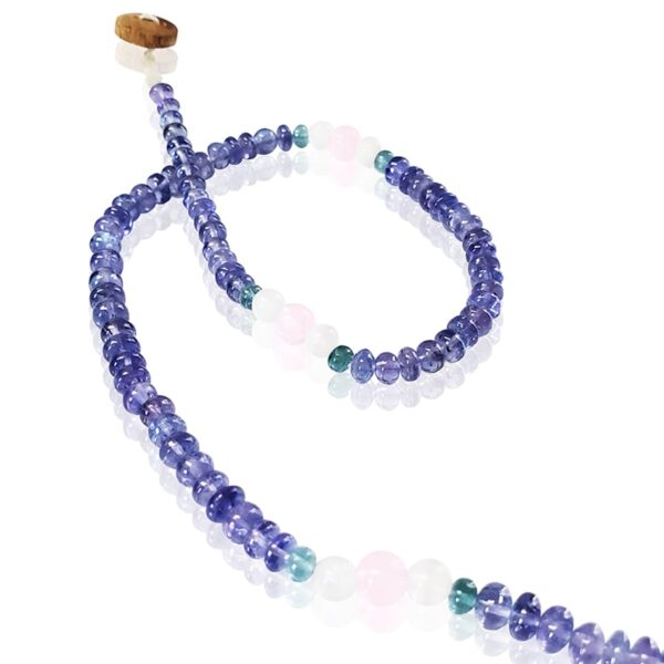 LifeLine™ Necklace: Tanzanite with Pink Chalcedony, Blue Tourmaline & Blue Flash Moonstone