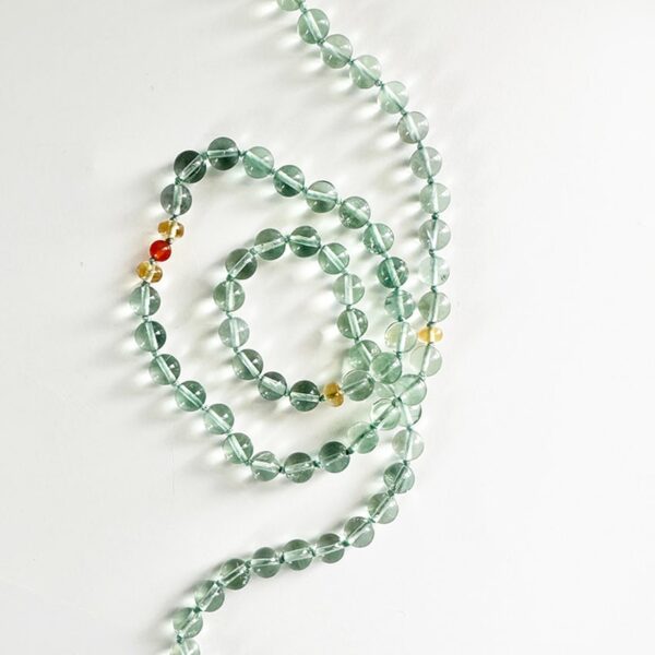 Living River™ Necklace: Blue-Green Fluorite with Carnelian & Citrine