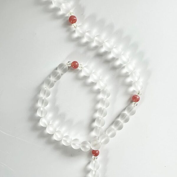 Making Changes with Grace™ Necklace: Frosted Quartz with Rhodochrosite & Prehnite