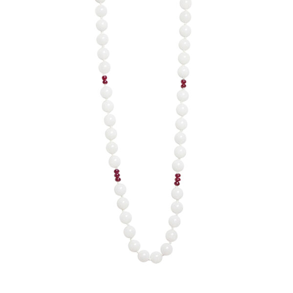 Nourishing Red Ray Necklace: Ruby & White Quartz