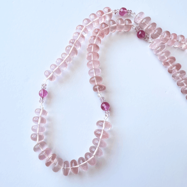 Relevé™ Necklace: Rosellite with Pink Sapphire, Dark Pink Sapphire & White Beryl