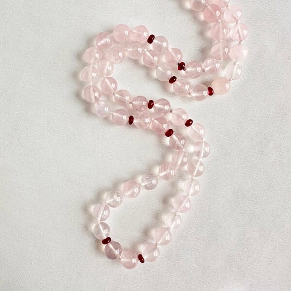 Rose Quartz & Red Spinel Necklace
