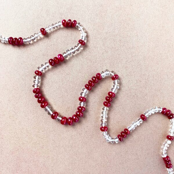 Ruby & White Beryl Necklace