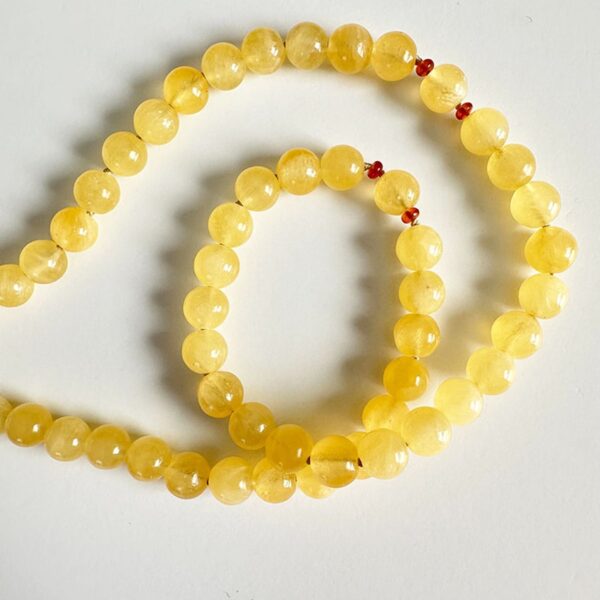 Yellow Calcite & Orange Sapphire Necklace