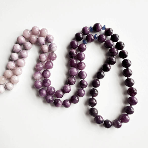 Sugilite-Fluorite & Blue Sapphire Necklace