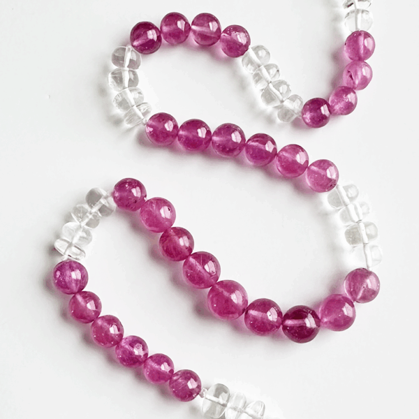Pink Sapphire & White Beryl Necklace