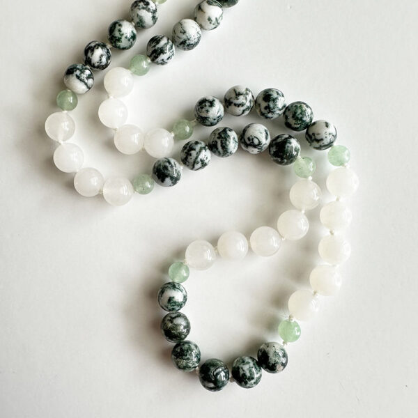 My Ally™ Necklace: Tree Agate with White Quartz & Light Green Aventurine