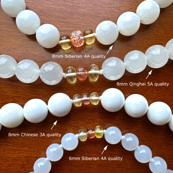 Causal Light™ Necklace: White Jade, Golden Beryl & Sunstone